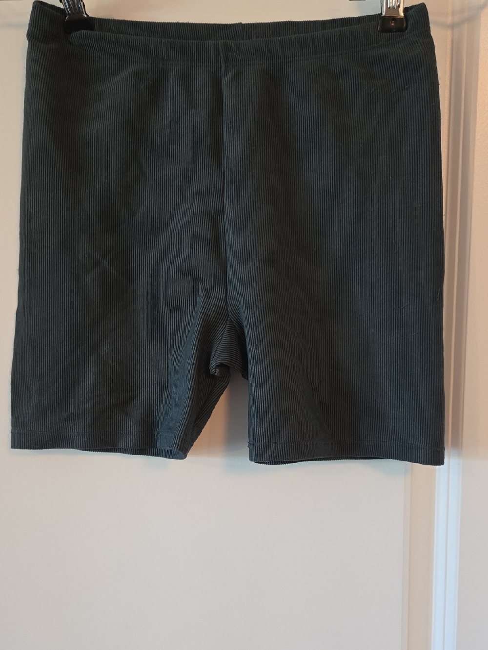Dance France Ribbed Mid-Thigh Shorts in Dark Teal